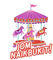 an illustration of a merry go round with the words " jom naikbukit "