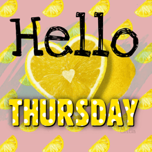 a poster that says hello thursday with lemons on it