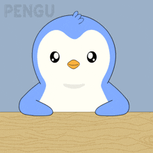 a penguin is sitting at a table with a tray of food including a hamburger a drink and tacos
