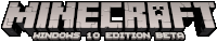 a logo for minecraft windows 10 edition beta on a white background