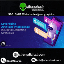 a poster for alienskart web pvt ltd