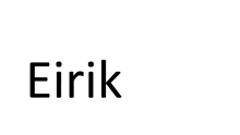 the word eirik is written in black letters on a white background