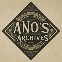 a logo for ano 's archives has a diamond shaped border