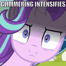 a picture of a pony with the words glimmering intensifies