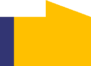 a yellow and blue triangle with a white stripe in the middle