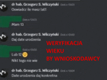 a screenshot of a text conversation between dr hab grzegorz s. wilczynski and dr hab grzegorz s. wilczynski