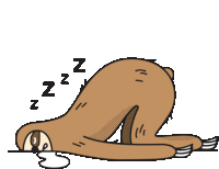 a cartoon drawing of a sloth sleeping on its back with the letters nz behind it