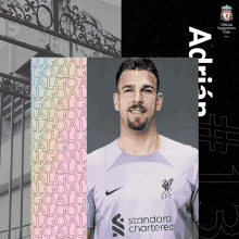 an advertisement for adrian # 3 from the liverpool fc