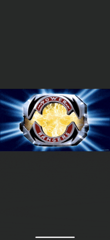 a picture of the power rangers logo on a phone screen