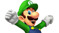 a close up of a cartoon character wearing a green hat .