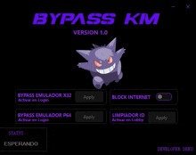 a screenshot of a program called bypass kim version 1.0