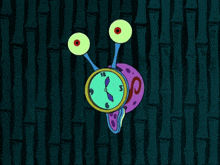 a poster of a cartoon character with the words times up spongebob below it