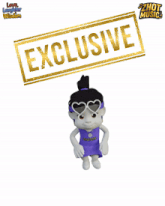 a picture of a cartoon character with the words exclusive on top