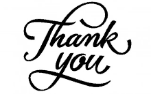 a black and white sign that says thank you