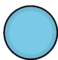 a light blue circle with a black outline