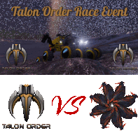 a poster for the talon order race event shows a vehicle and a flower