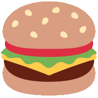 an illustration of a hamburger with cheese lettuce and tomatoes