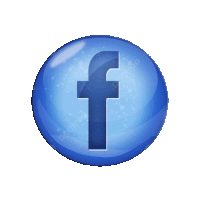 a blue facebook logo in a blue circle on a white background