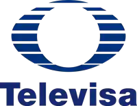 a logo for televisa with a blue circle in the middle