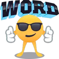 a smiley face wearing sunglasses and giving a thumbs up under the word word