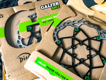 three boxes of galfer bike disc brake rotors