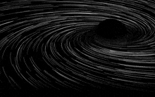 a black and white image of a swirl in space