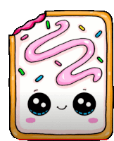 a drawing of a toaster pastry with pink frosting and sprinkles on it