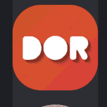 an app icon with the word dor in white