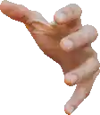 a close up of a person 's hand pointing upwards