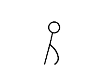 a stick figure with a circle around its head and a circle around its waist .