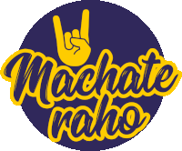 a logo that says machate raho with a hand giving the devil horns sign