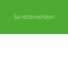 a green background with the words sa reconversion in white letters