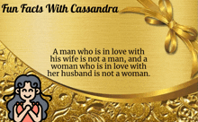 a gold background with the words fun facts with cassandra written on it