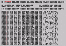 a computer screen with a bunch of numbers and letters