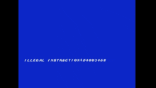 a blue screen with illegal instructions written in white letters