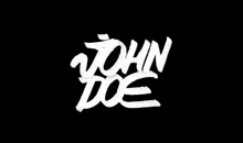 a white logo on a black background that says john doe