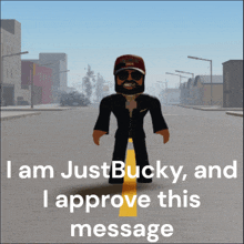 a picture of a man with a beard says i am justbucky and i approve this message