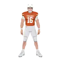 a texas football player is holding a football in his hand