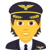 a cartoon of a pilot wearing a hat with wings and a star on it