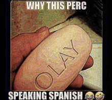 a soap bar that says olay on it