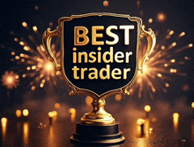 a golden trophy that says best insider trader