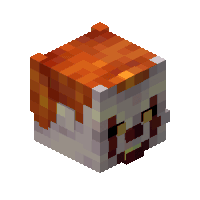 a minecraft block with red hair and a beard on it