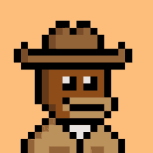 a pixel art drawing of a man wearing a hat