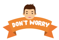 a banner with a man 's face and the words " don 't worry " on it