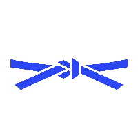 a blue belt with a knot in the middle on a white background .