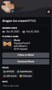 a screenshot of dragon ice cream # 9765 's profile