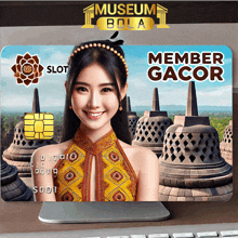 a museum bola member gacor credit card with a woman on it