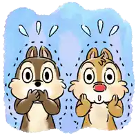 a cartoon drawing of two squirrels with their mouths covered