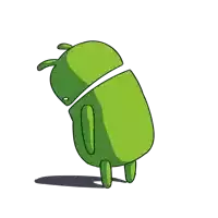 a cartoon drawing of a green robot with a white stripe on its neck