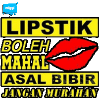 a yellow sign with a red lip and the words lipstik